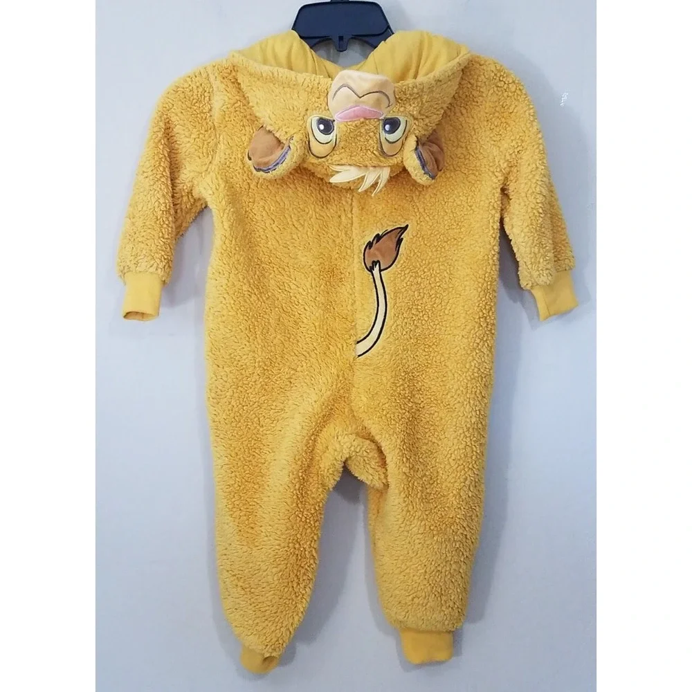 Disney Lion King SIMBA Halloween Costume Pajama One Piece‎ Hooded Kids Size 2